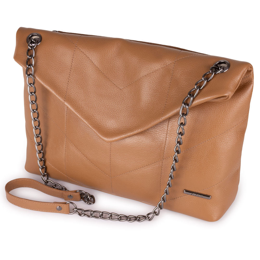 Bolsa Ombro Envelope Couro Caramelo Viena