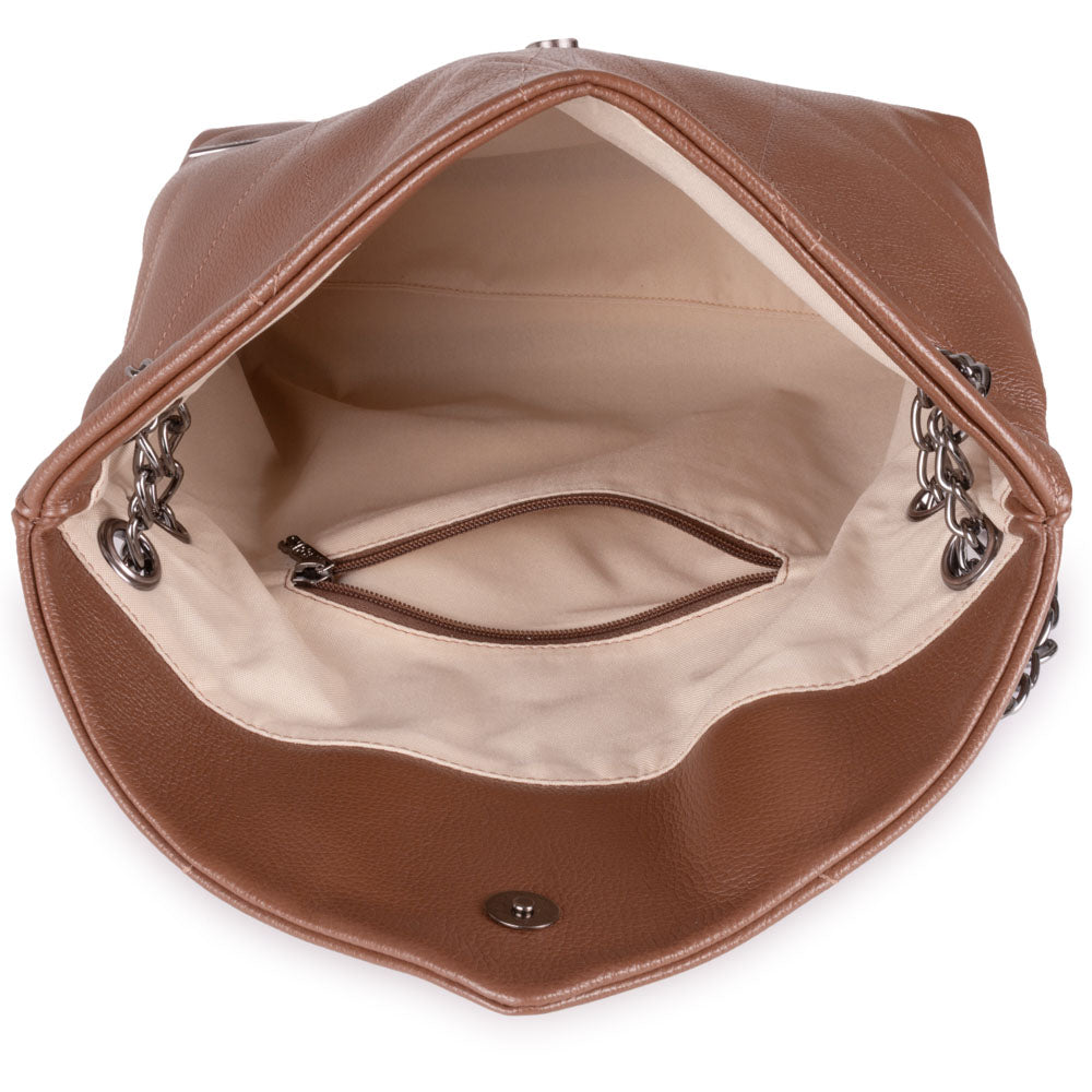 Bolsa Ombro Envelope Couro Marrom Viena
