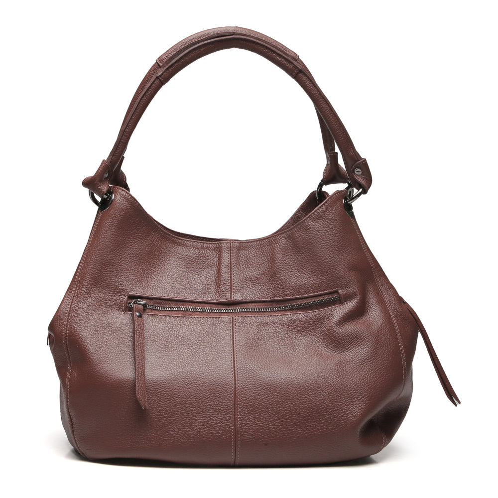 Bolsa Saco Com Divisórias Couro Marrom Charlotte