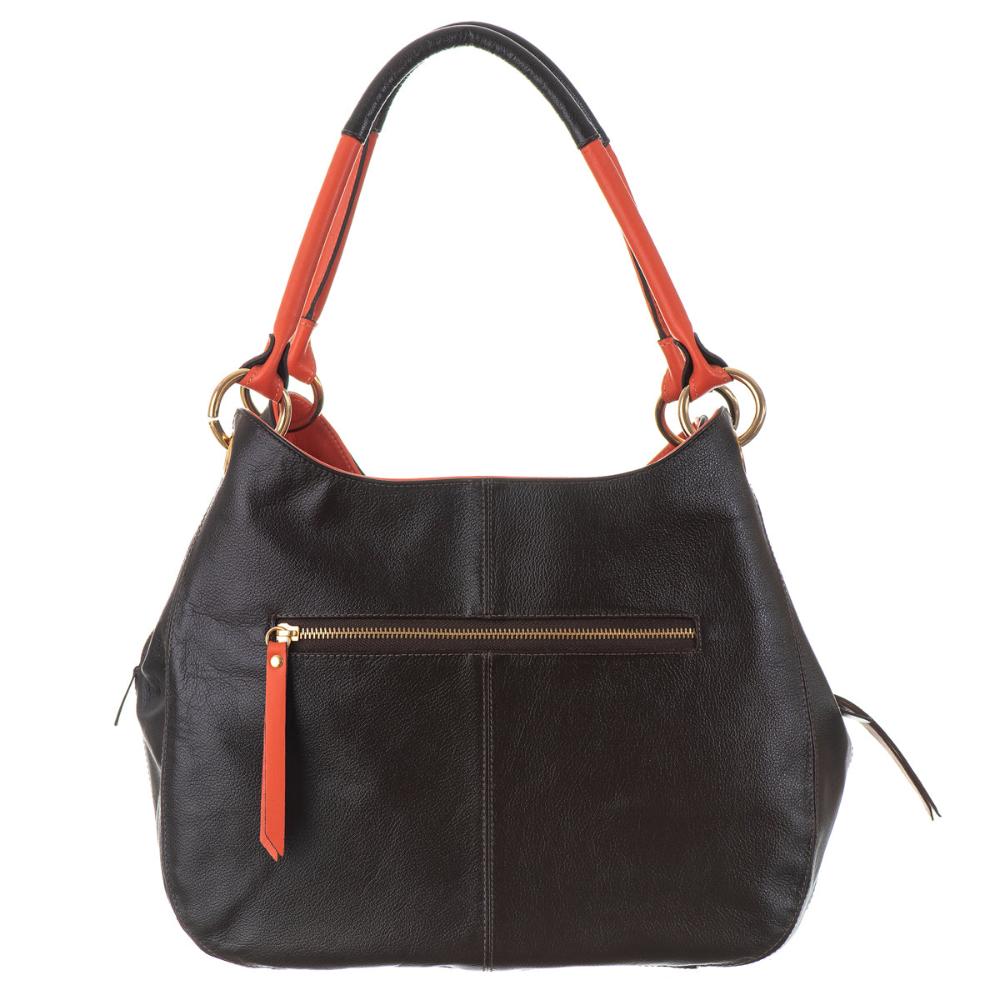 Bolsa Saco Com Divisórias Couro Café Charlotte