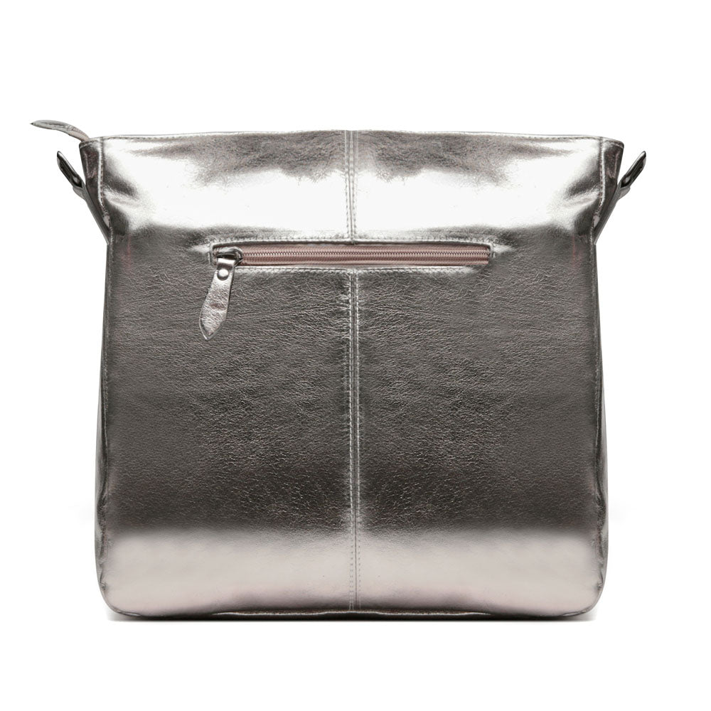 Bolsa Saco Transversal Couro Inox Rita