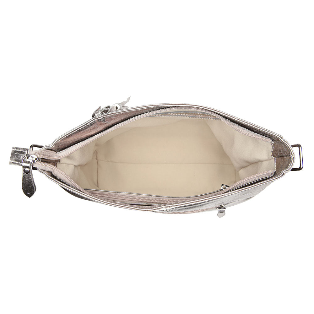Bolsa Saco Transversal Couro Inox Rita
