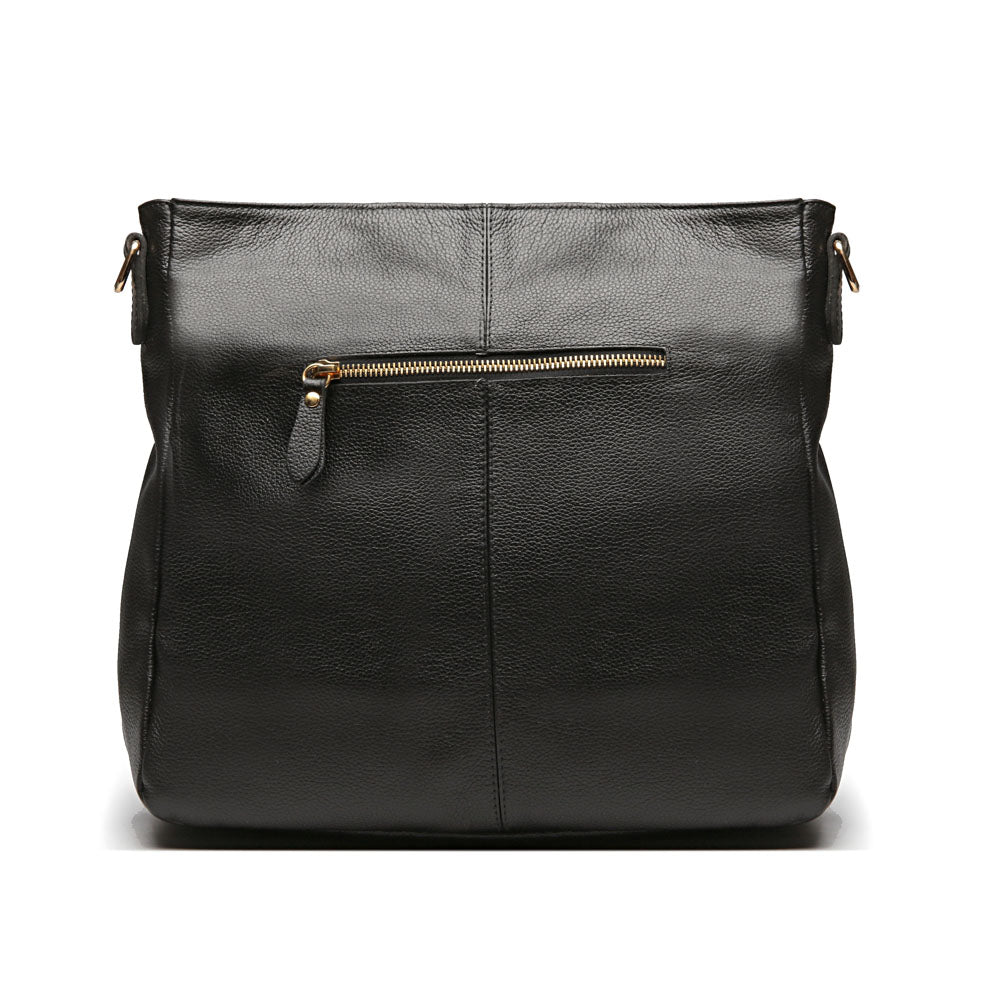 Bolsa Saco Transversal Couro Preta Rita