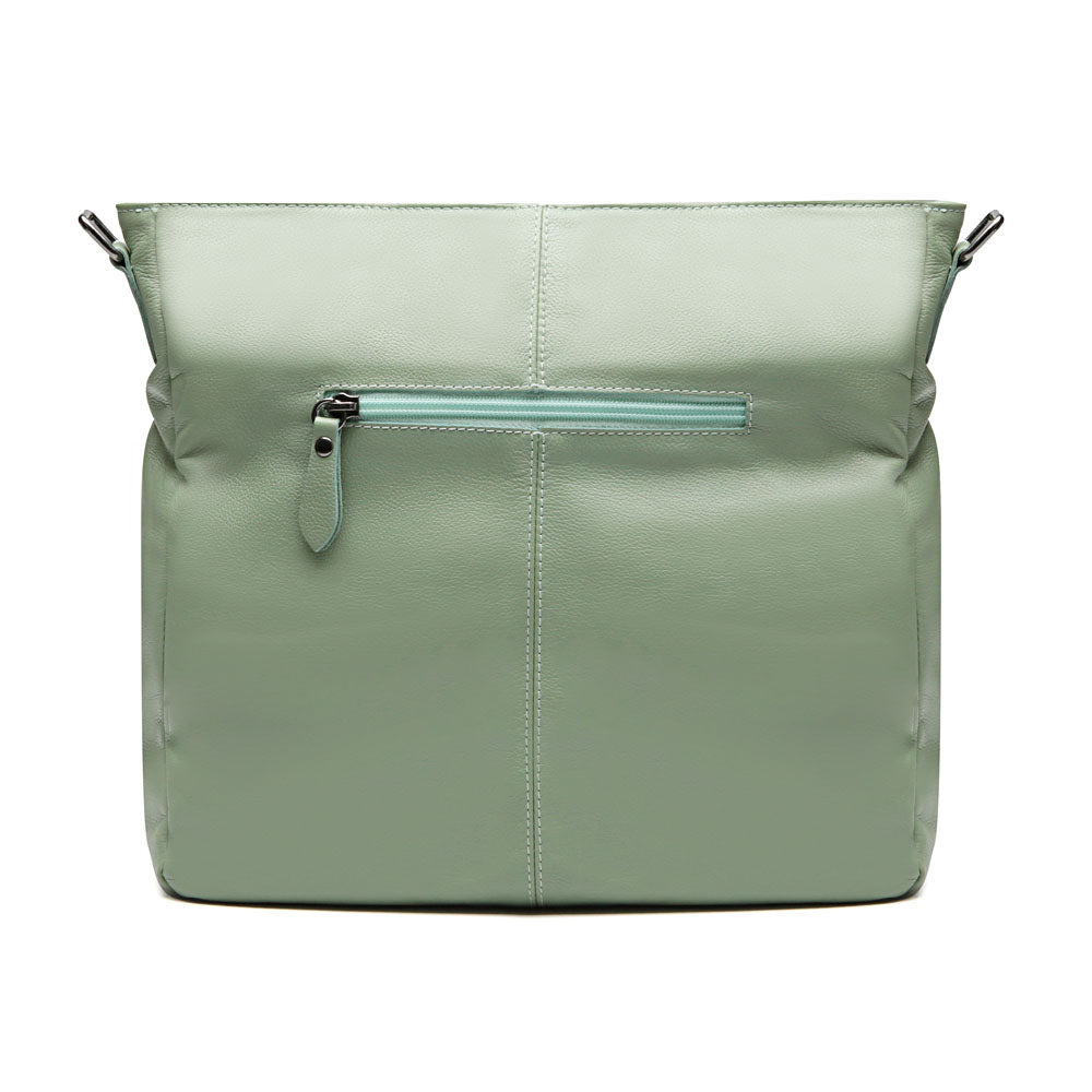 Bolsa Saco Transversal Couro Sálvia Rita