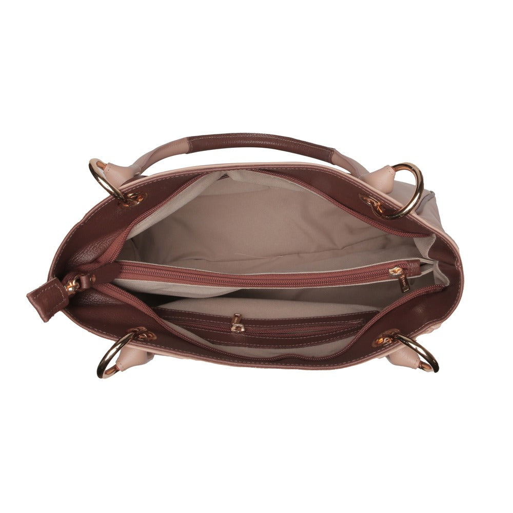 Bolsa Sacola Com Zíper Couro Nude Madison