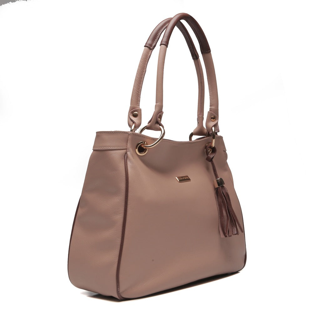 Bolsa Sacola Com Zíper Couro Nude Madison