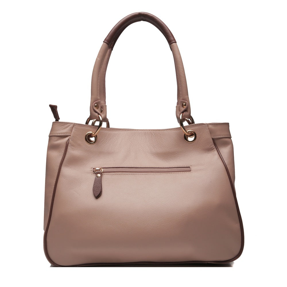 Bolsa Sacola Com Zíper Couro Nude Madison