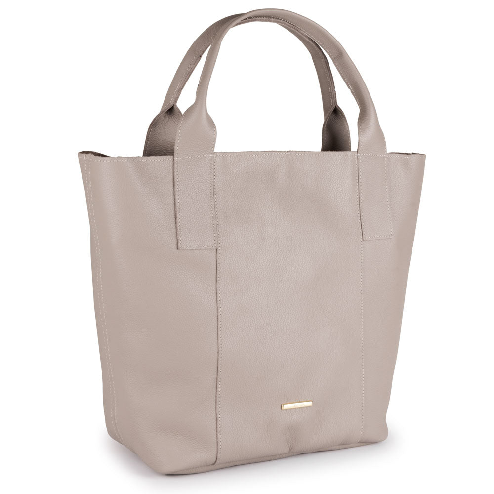 Bolsa Sacola Couro Off White Lola Com Zíper