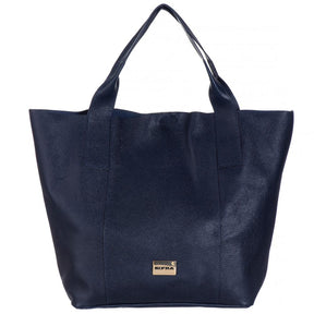 Bolsa Sacola Feminina Couro Azul Lola