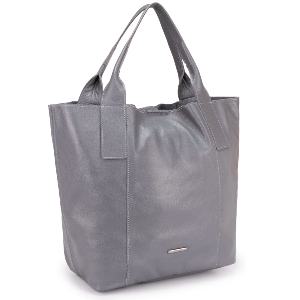 Bolsa Sacola Feminina Couro Grafite Lola