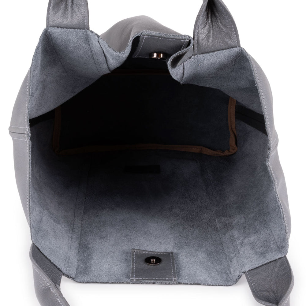 Bolsa Sacola Feminina Couro Grafite Lola