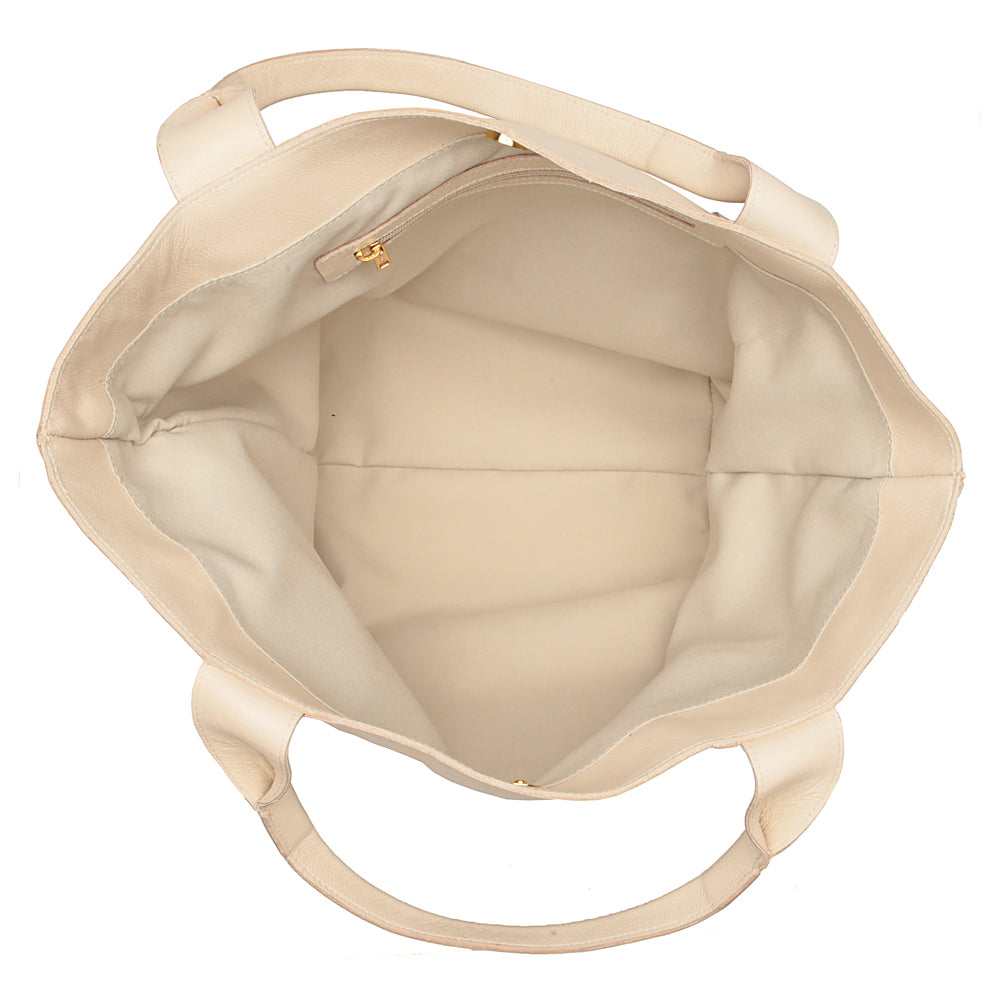 Bolsa Sacola Feminina Couro Off White Lola Forrada