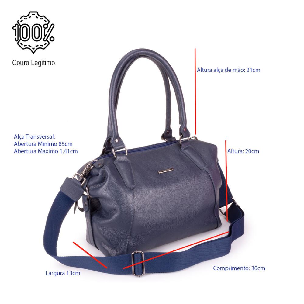 Bolsa Sacola Média Couro Azul Tiffany Classic