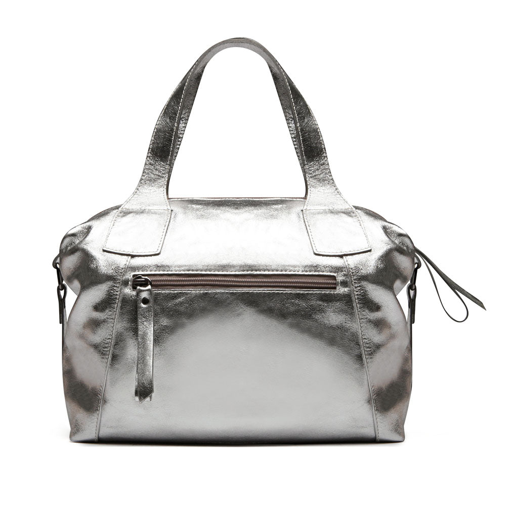 Bolsa Sacola Média Couro Inox Tiffany