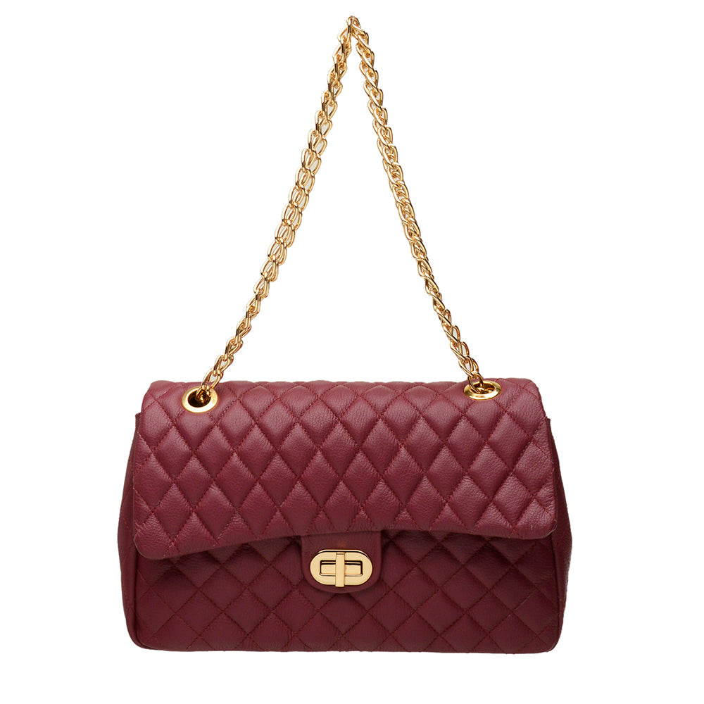Bolsa Tiracolo Grande Couro Marsala Agatha