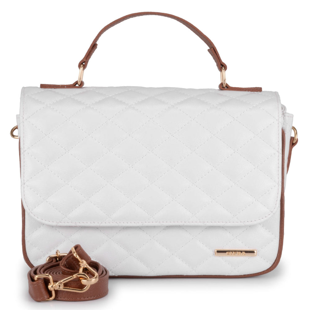 Bolsa Tiracolo Média Couro Branco Juliana