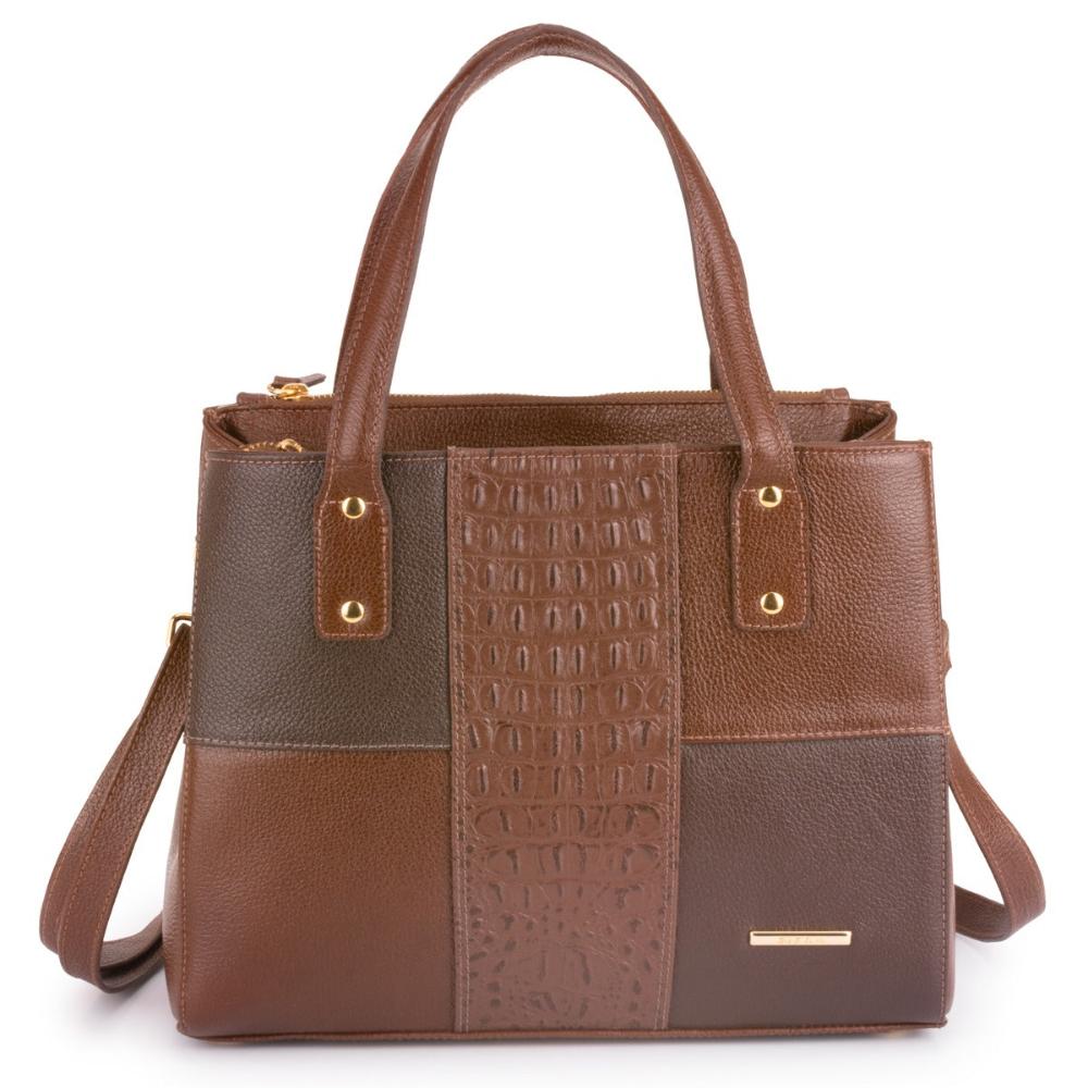 Bolsa Tote Média Couro Marrom Sophie