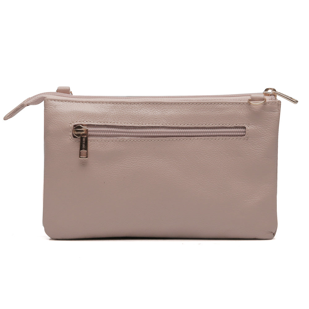 Bolsa Transversal Divisórias Couro Nude Glace