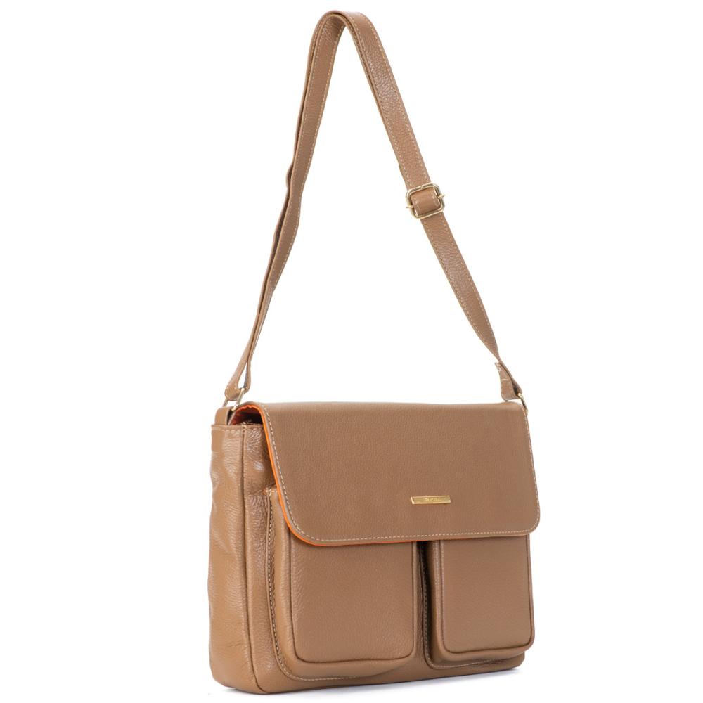 Bolsa Transversal Média Couro Caramelo Marina