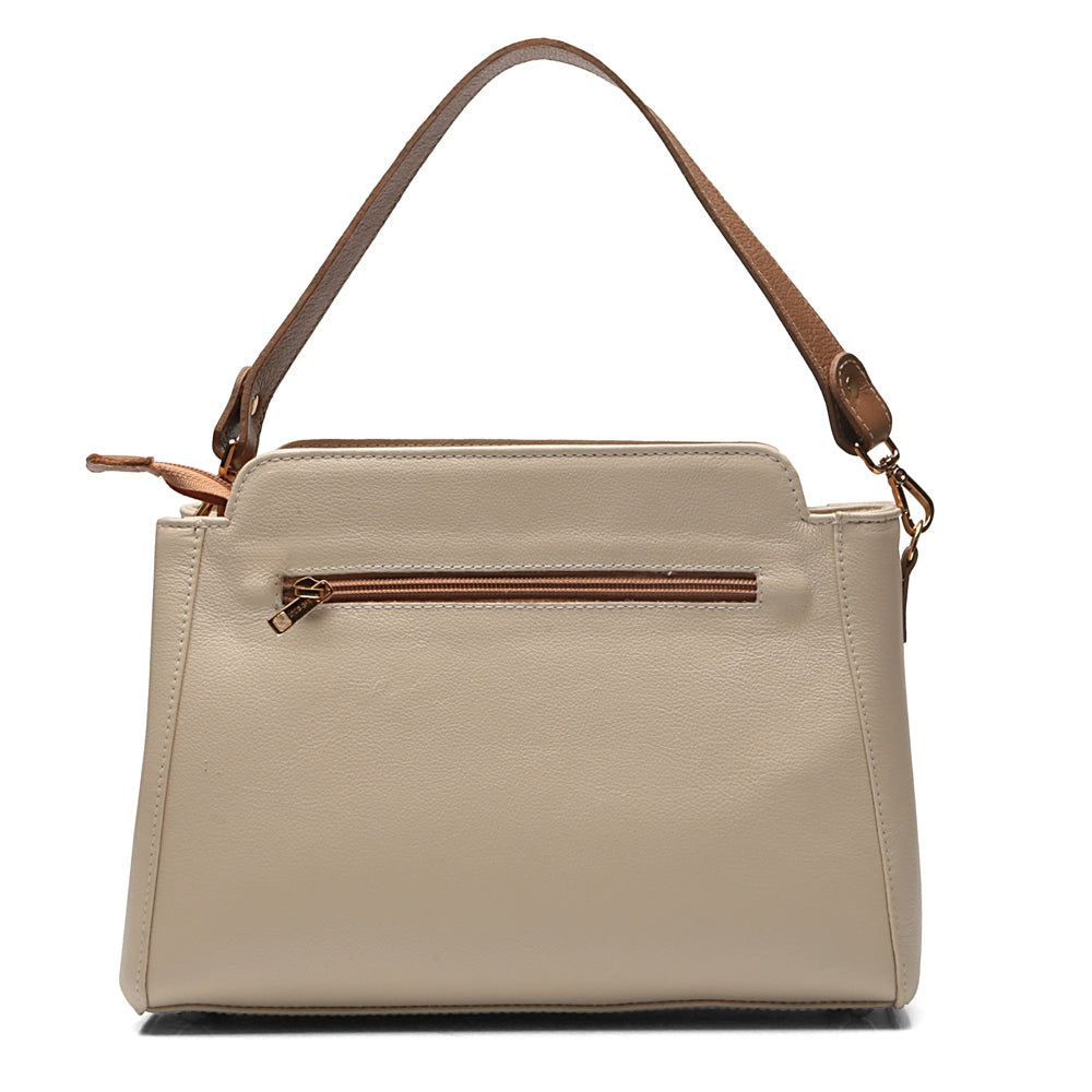 Bolsa Transversal Mão Média Couro Off White Mary