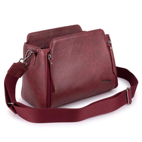 Bolsa Transversal Mão Média Couro Vermelho Mary