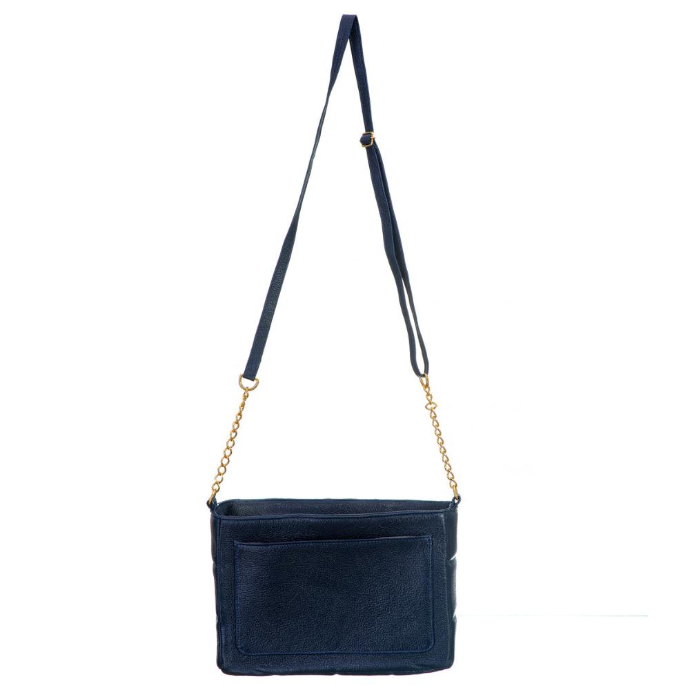 Bolsa Transversal Média Couro Azul Cris