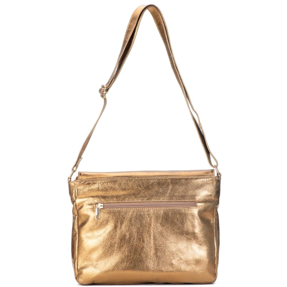 Bolsa Transversal Média Couro Bronze Marina