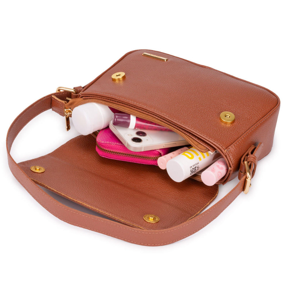 Bolsa Ombro  Média Couro Terracota Ibiza