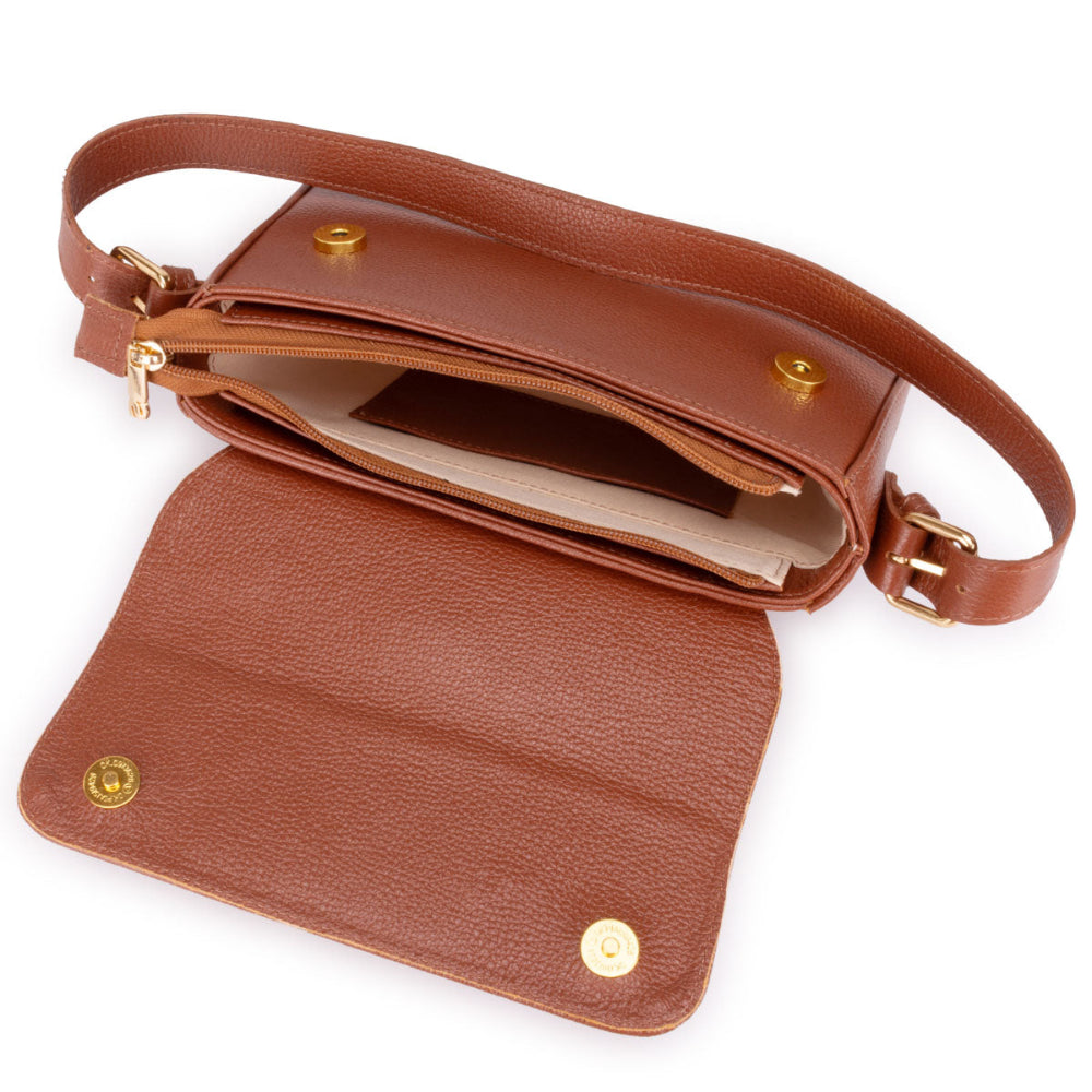 Bolsa Ombro  Média Couro Terracota Ibiza