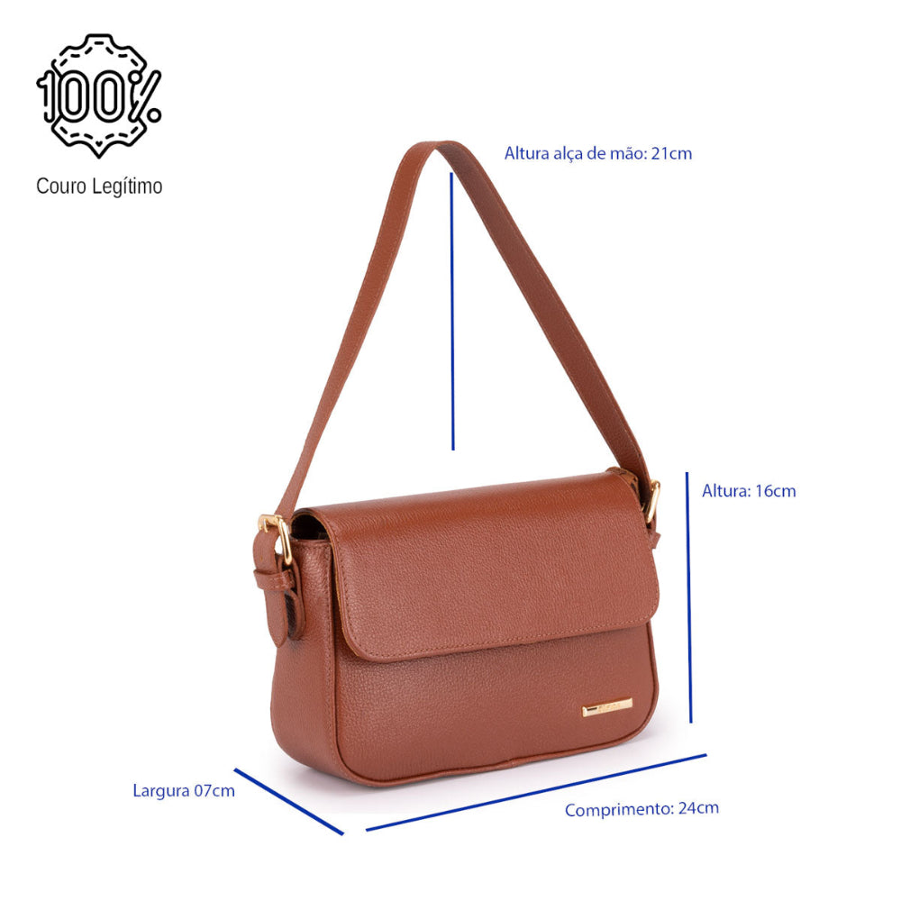 Bolsa Ombro  Média Couro Terracota Ibiza