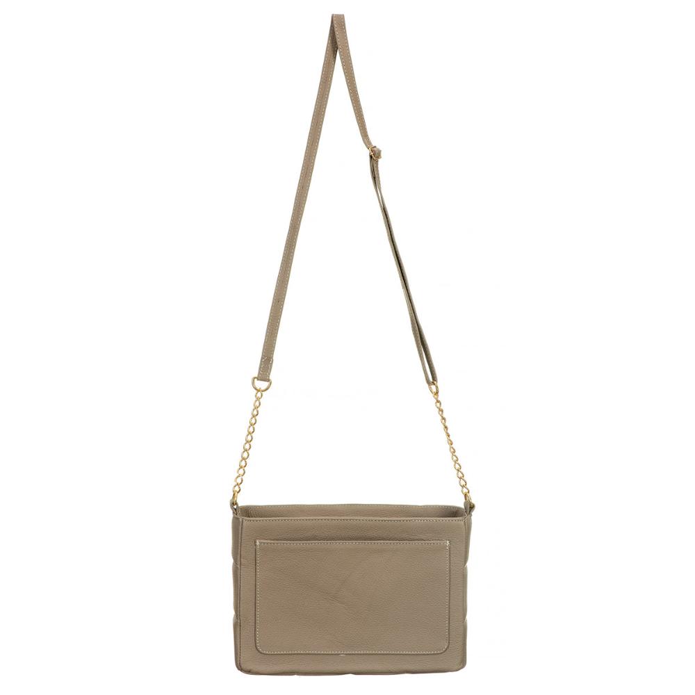 Bolsa Transversal Média Couro Cinza Cris