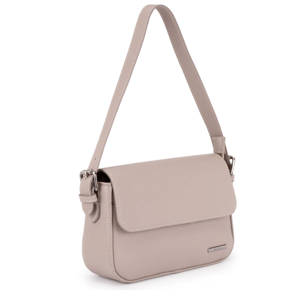 Bolsa Ombro Média Couro Cinza Ibiza