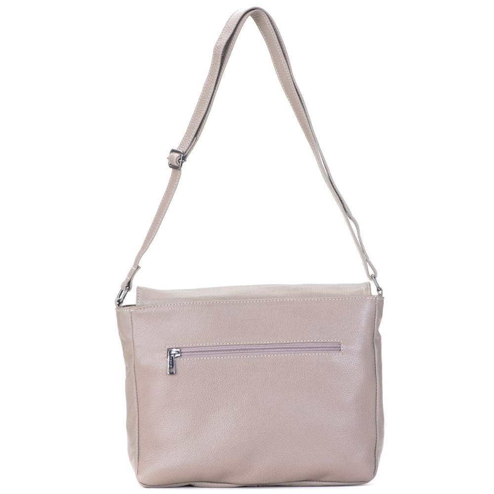 Bolsa Transversal Média Couro Cinza Marina