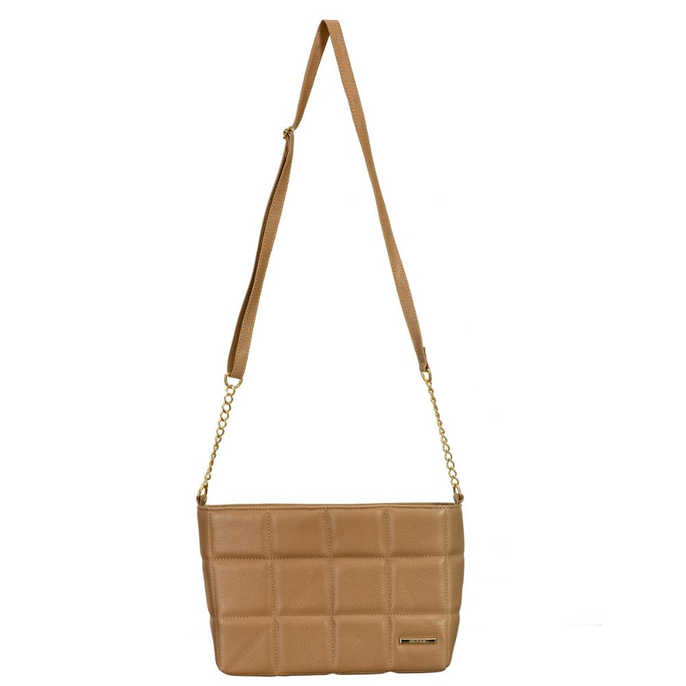 Bolsa Transversal Média Couro Coral Cris