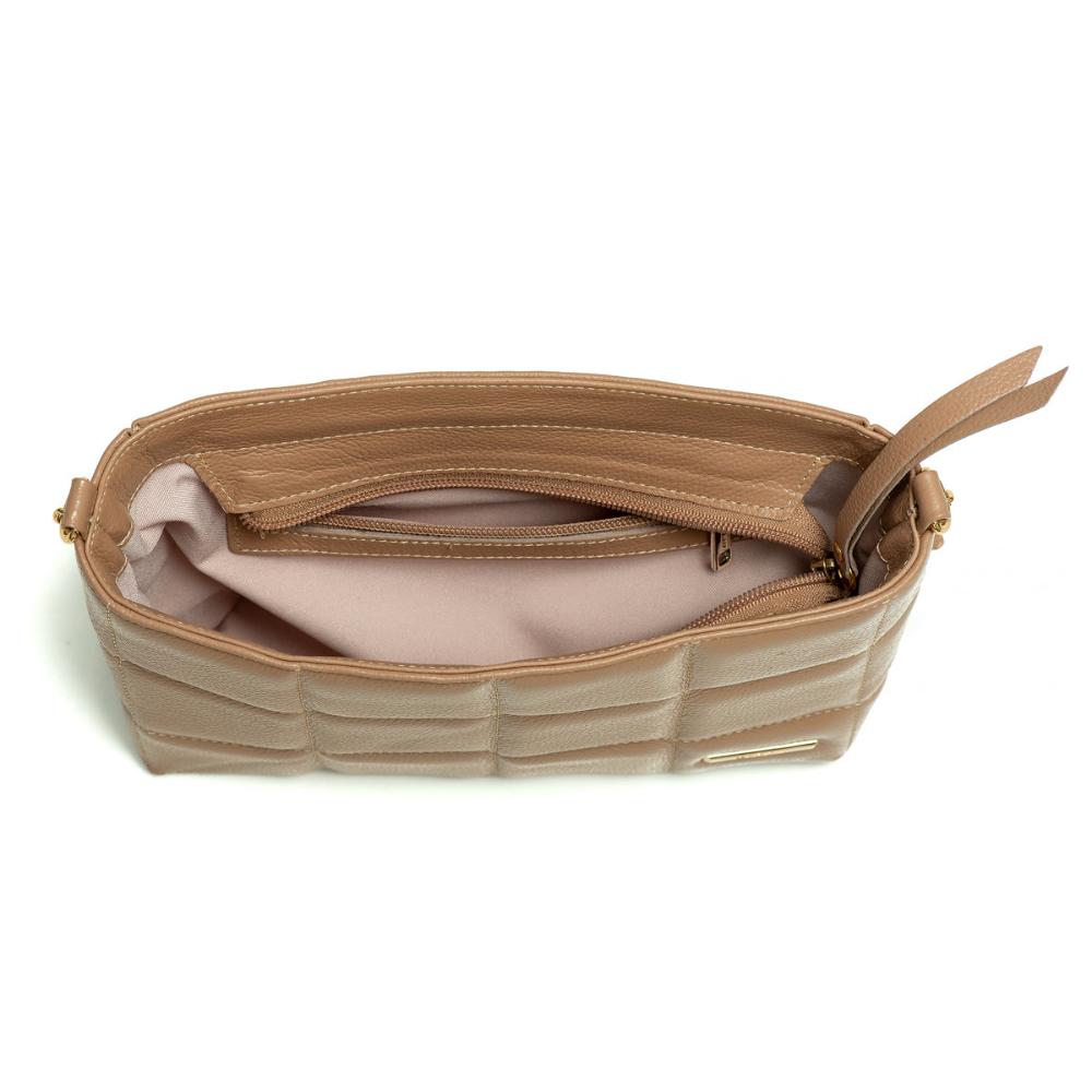 Bolsa Transversal Média Couro Coral Cris