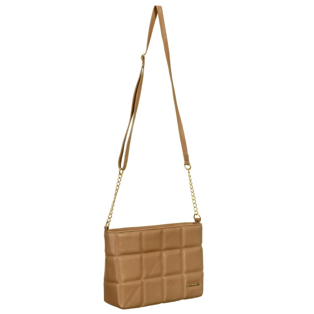 Bolsa Transversal Média Couro Coral Cris