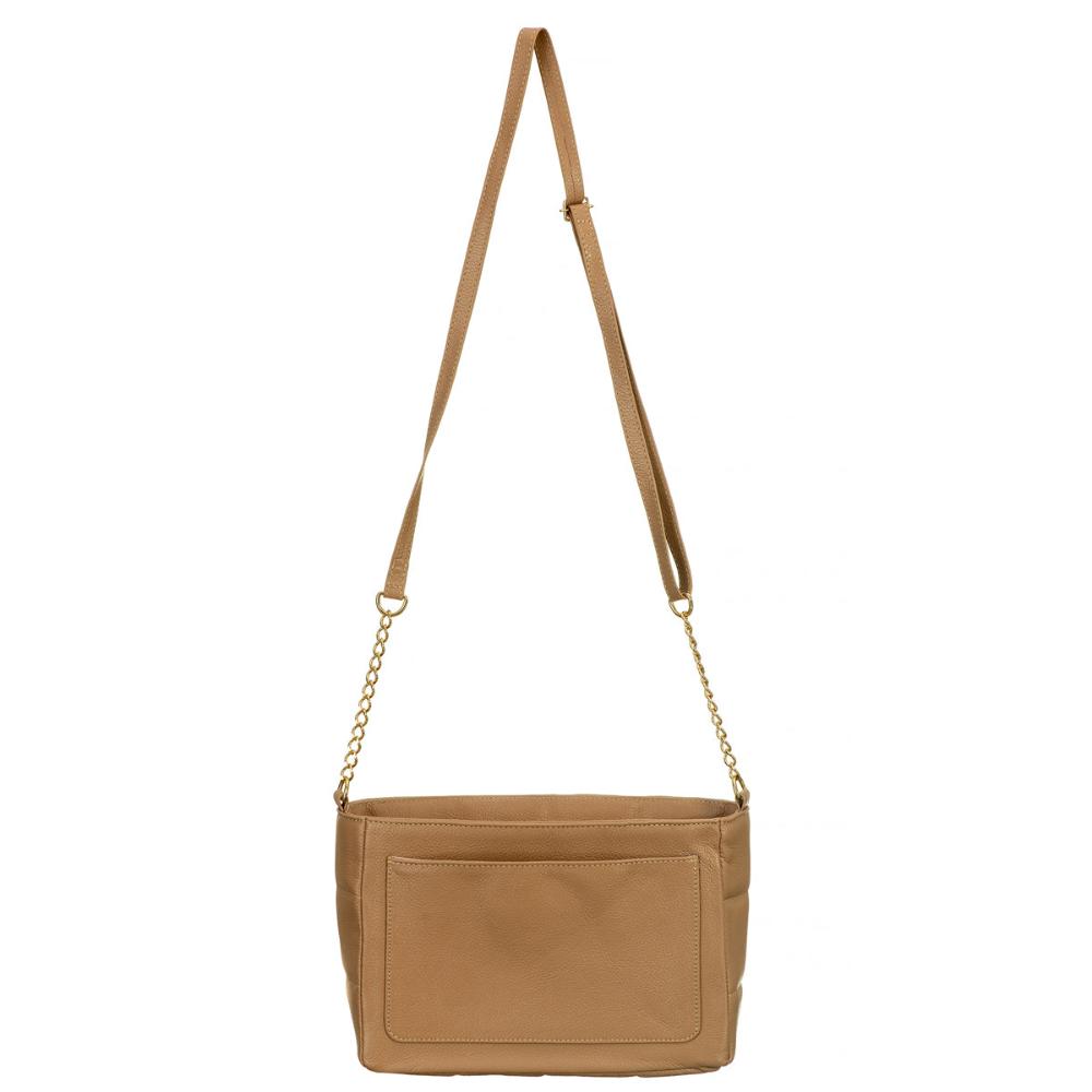 Bolsa Transversal Média Couro Coral Cris