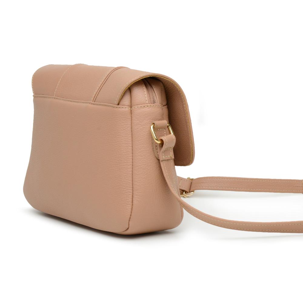 Bolsa Transversal Média Couro Nude Beatriz