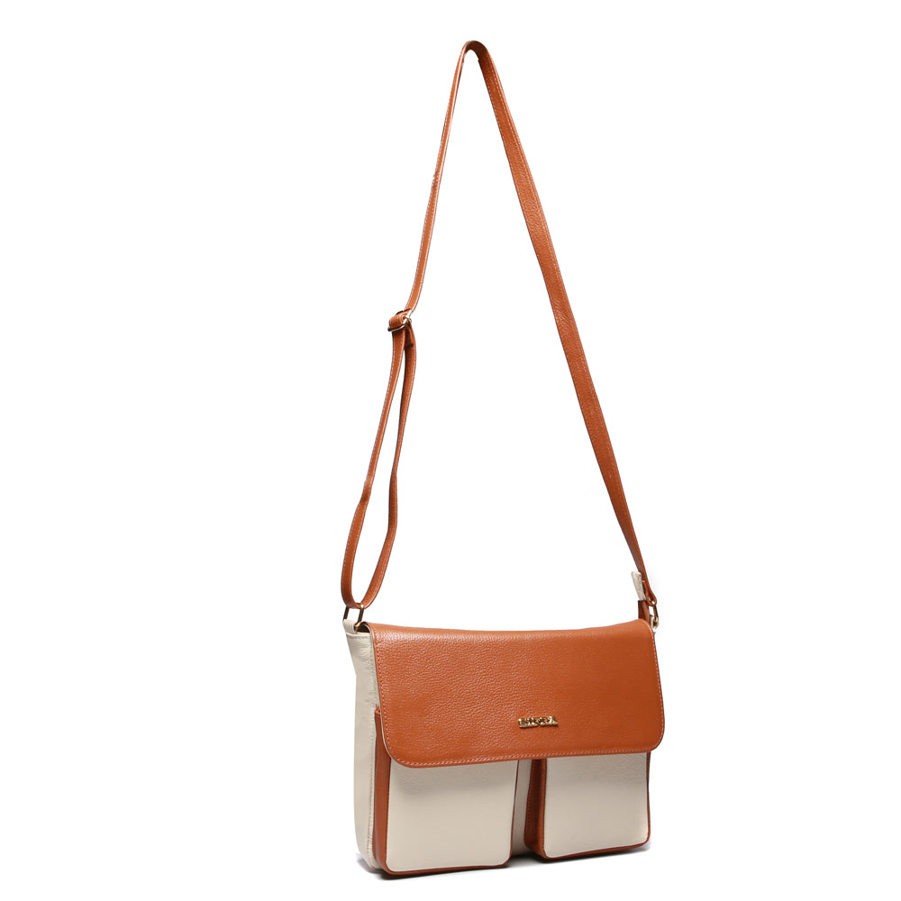 Bolsa Transversal Média Couro Off White Marina