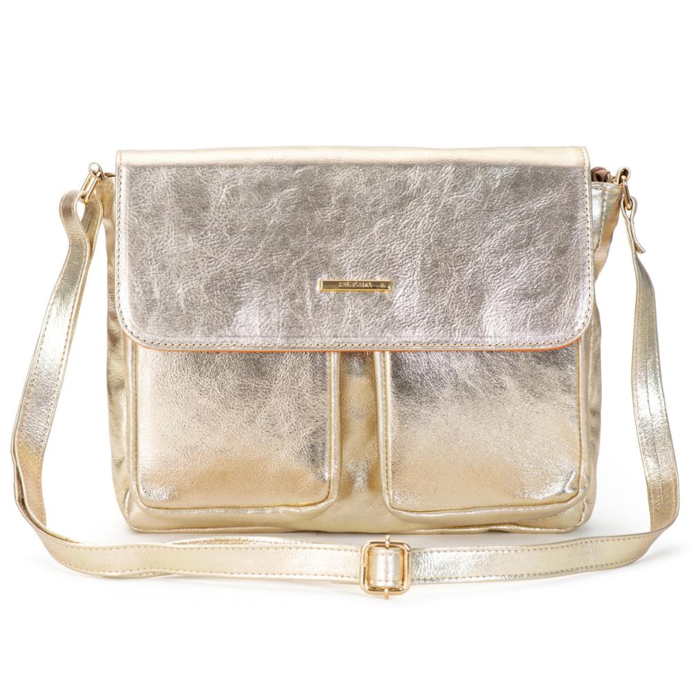 Bolsa Transversal Média Couro Ouro Marina