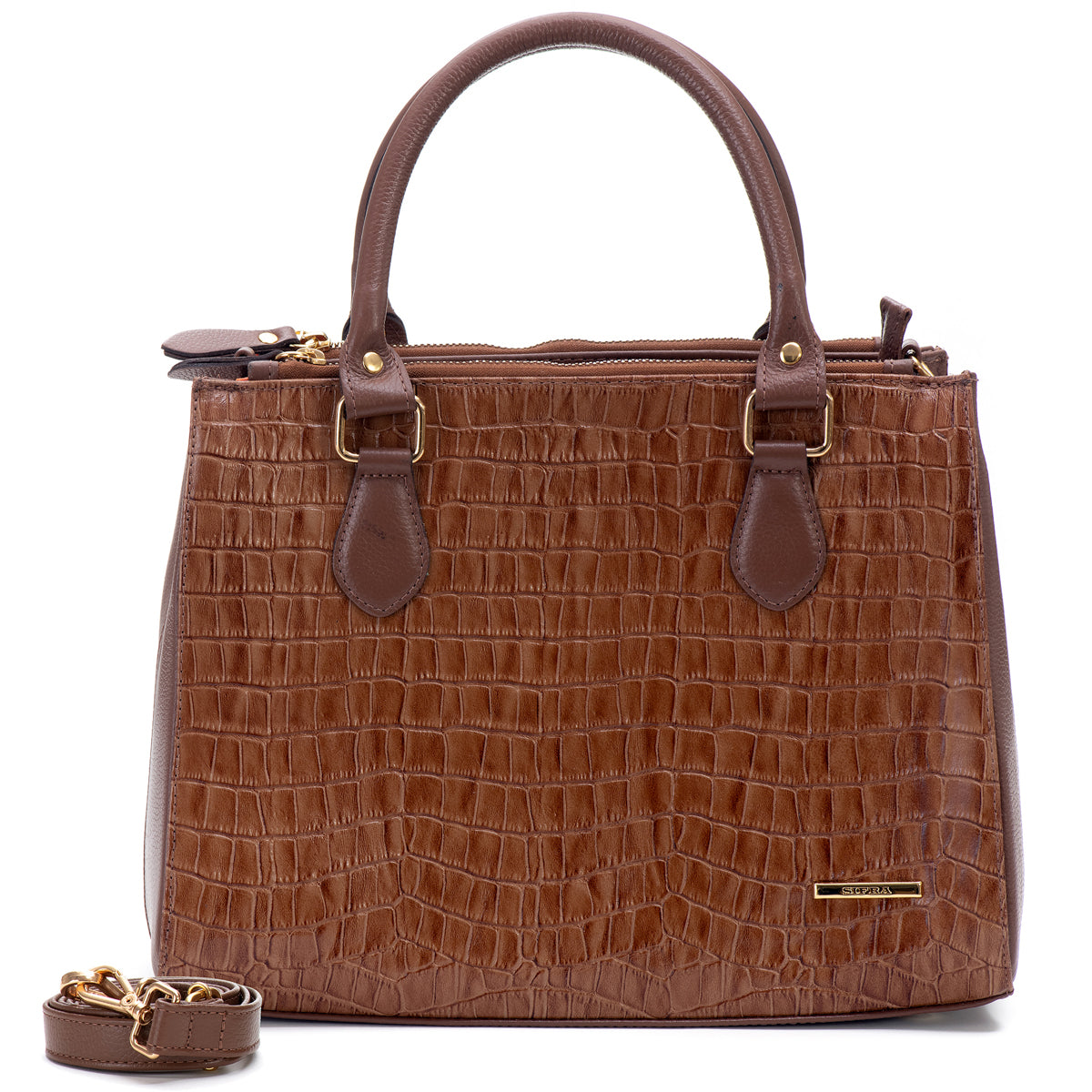 Bolsa Transversal Tote Couro Marrom Média Marisa