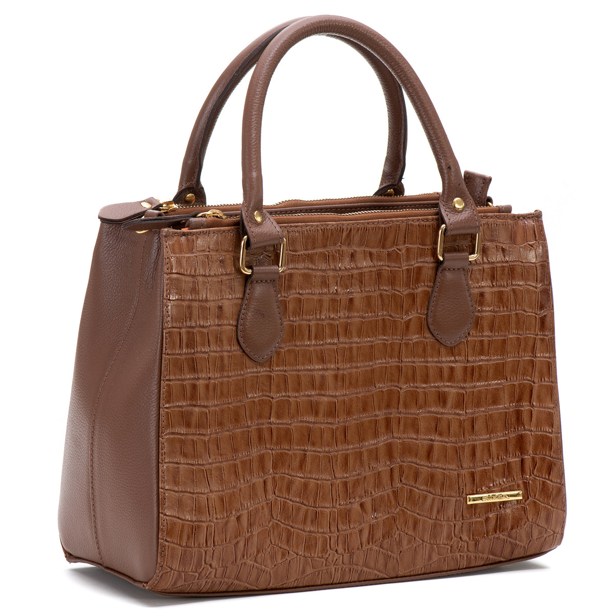 Bolsa Transversal Tote Couro Marrom Média Marisa