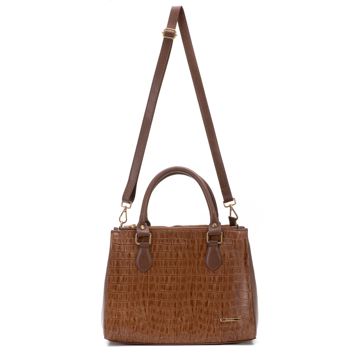 Bolsa Transversal Tote Couro Marrom Média Marisa