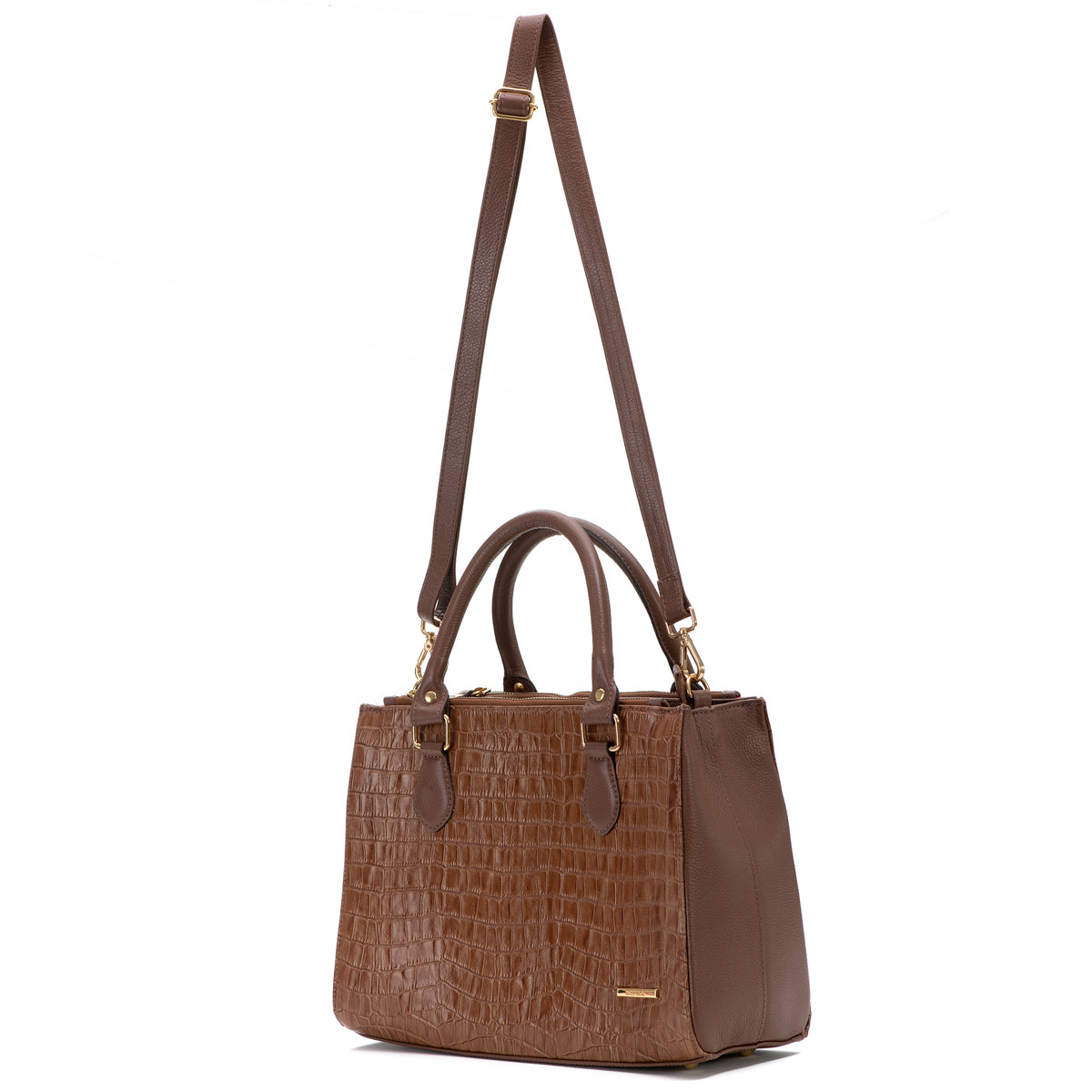 Bolsa Transversal Tote Couro Marrom Média Marisa