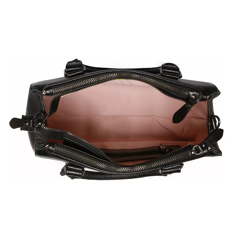 Bolsa Transversal Tote Couro Preta Média Onix Marisa