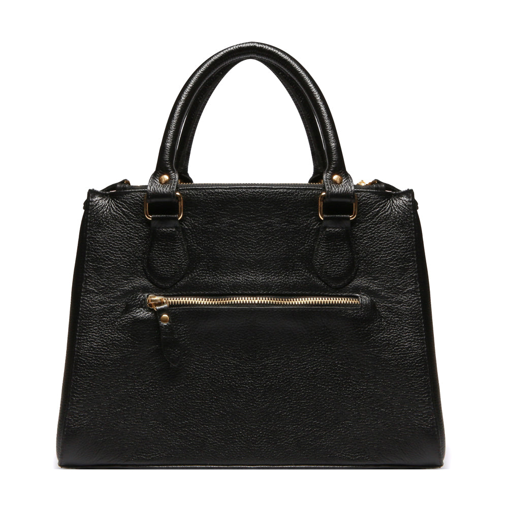 Bolsa Transversal Tote Matelasse Couro Preta Média Marisa