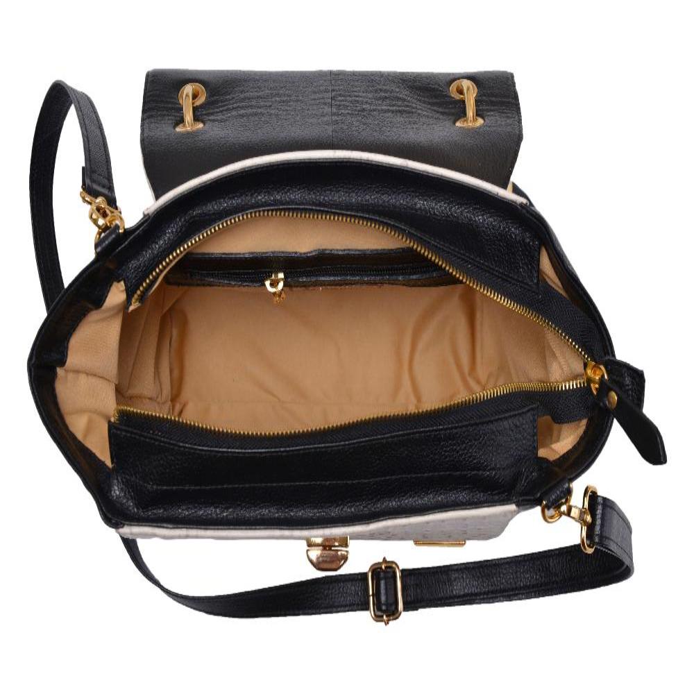 Bolsa de Mão Estruturada Couro Off White Cloe