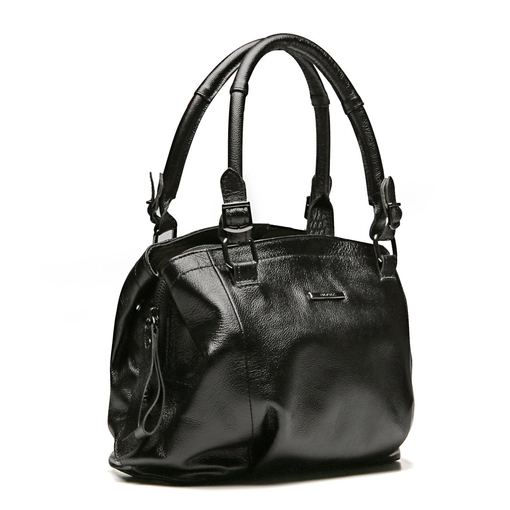 Bolsa Iva de Mão média em Couro Preta