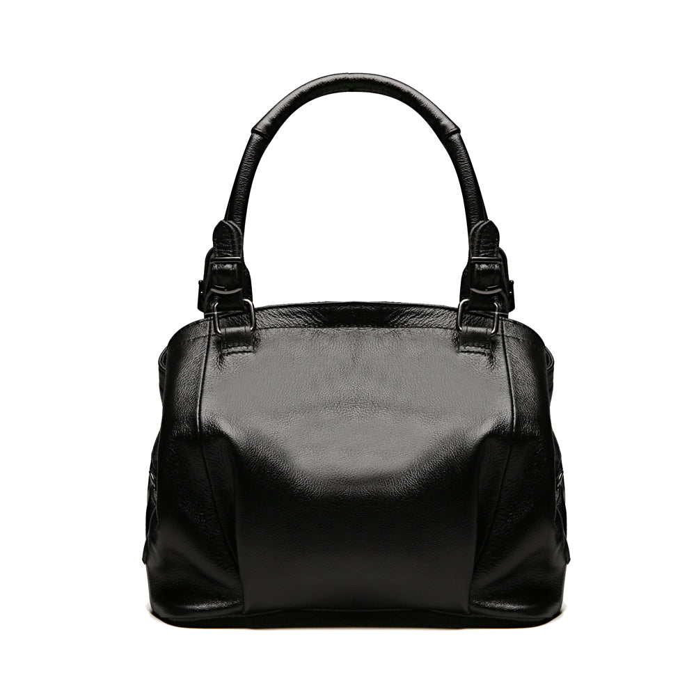 Bolsa Iva de Mão média em Couro Preta