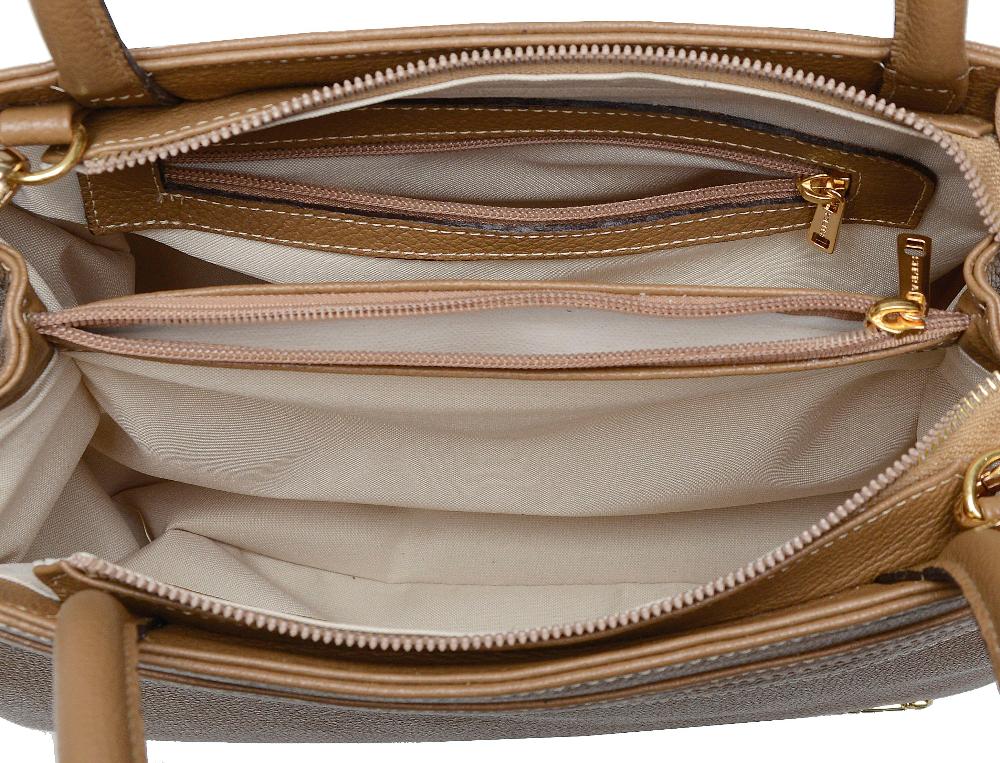 Bolsa de Ombro Estruturada Couro Caramelo Celina